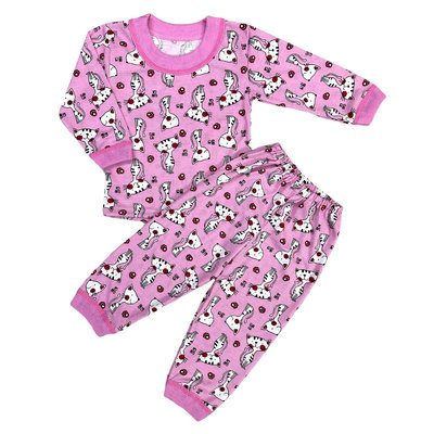 Пижама для девочек "Котики" (кулир) М64001(розовая)