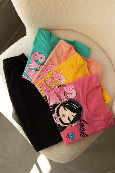 Комплект для дівчаток футболка та треси, кулір М25001