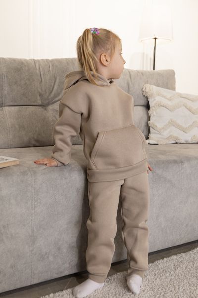 Дитячий теплий костюм (тринитка з начосом) 14214(бежевый)