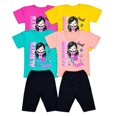 Комплект для дівчаток футболка та треси, кулір М25001